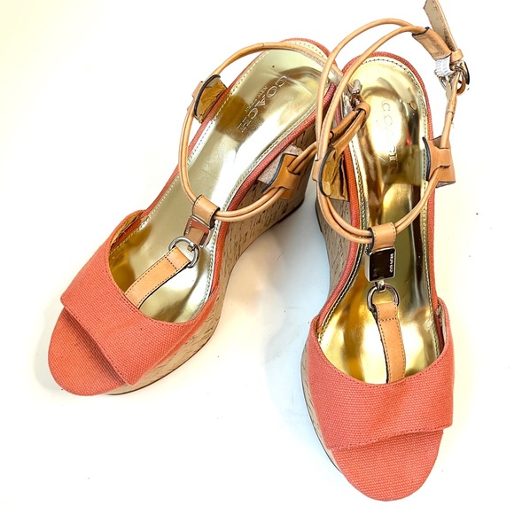 Coach Shoes - COACH Coral Cork Wedge Platform Sandals